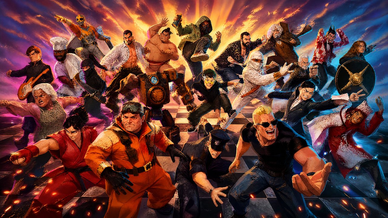 Chess Fighter key art: the full roster of fighters